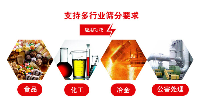 旋振篩适用的行業：食品行業，化工行業，冶金行業，公害處理等。